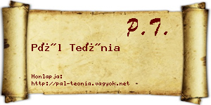 Pál Teónia névjegykártya